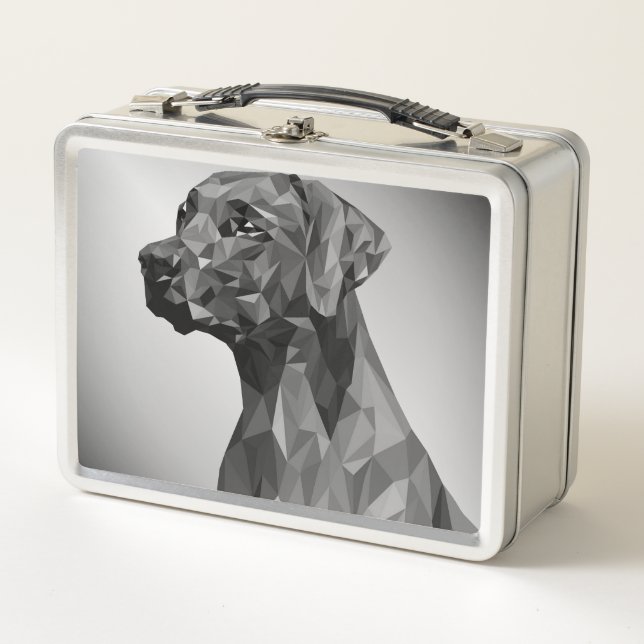 Lunch Box Chien géométrique gris (Devant)