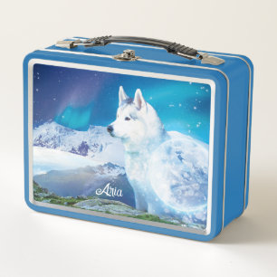 Lunch Box Chien Husky personnalisé avec montagnes