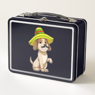 Lunch Box Chien mexicain avec casquette de paille