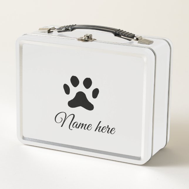Lunch Box Chien patte noir animal ajouter nom texte animal p (Devant)