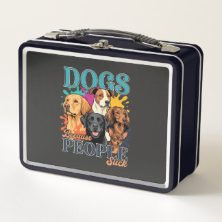 Lunch Box Chiens Parce Que Les Gens Suckent Rétro Art De Chi