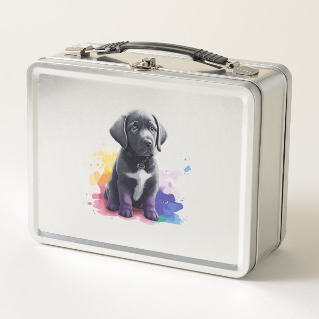 Lunch Box Chiot du Labrador en aquarelles (Devant)