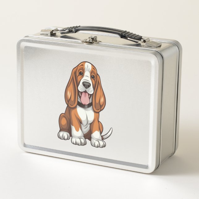 Lunch Box Chiot Kawaii Basset (Devant)