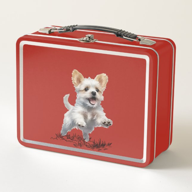Lunch Box Chiot Mignon pour Boîte à Repas en Métal (Devant)