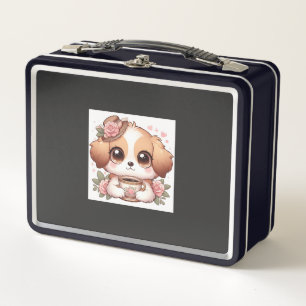 Lunch Box Chiot vintage avec du thé