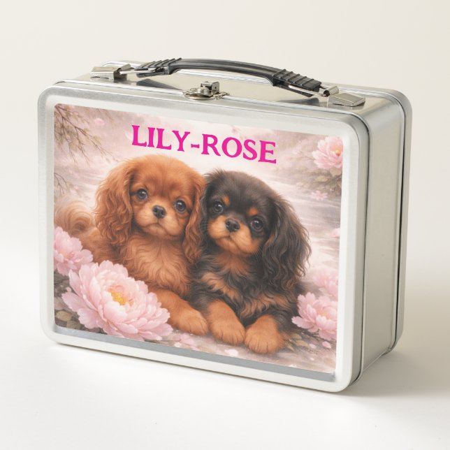 Lunch Box Chiots doux du printemps (Molly & Lady) (Devant)