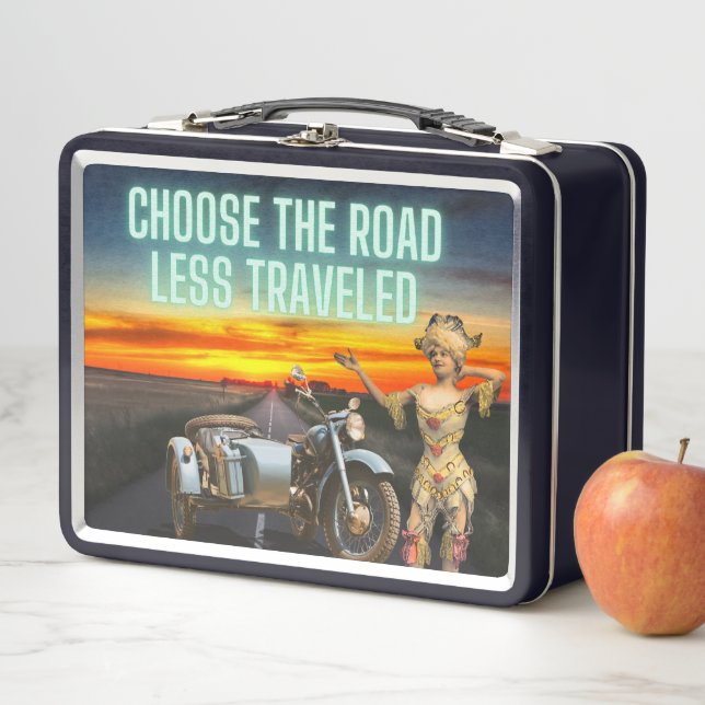 Lunch Box Choisir la route Moins Voyage Amusants Altered Art (En situation)