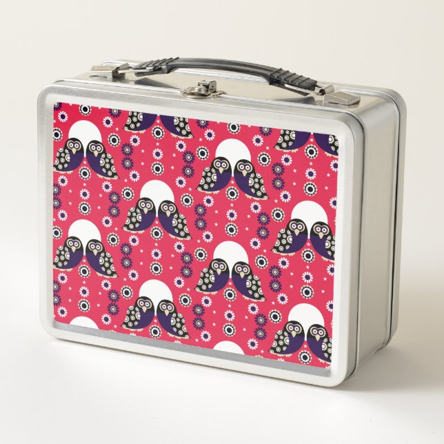 Lunch Box Chouette d'art populaire (Devant)