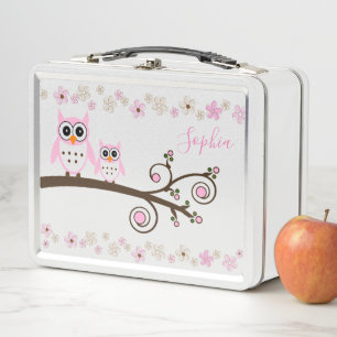 Lunch Box Chouettes et fleurs
