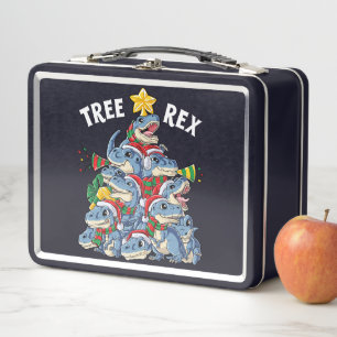 Lunch Box Christmas Dinosaur Tree Rex Pajamas Men Boys Xmas