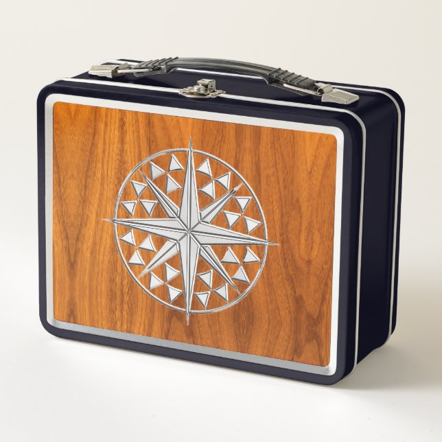 Lunch Box Chrome comme boussole nautique sur le Décor de pla (Devant)