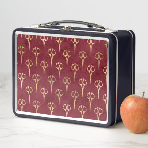 Lunch Box Ciseaux dorés vintage élégants Bourgogne pour coup