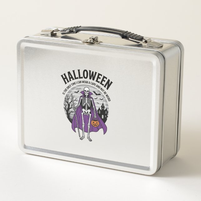 Lunch Box Citation drôle de cape d'Halloween de squelette De (Devant)