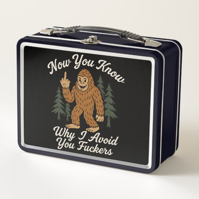 Lunch Box Citation drôle et sarcastique d'évitement de Bigfo (Devant)