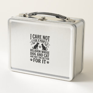 Lunch Box Citation Religion Chien Chat Vintage Design Amoure