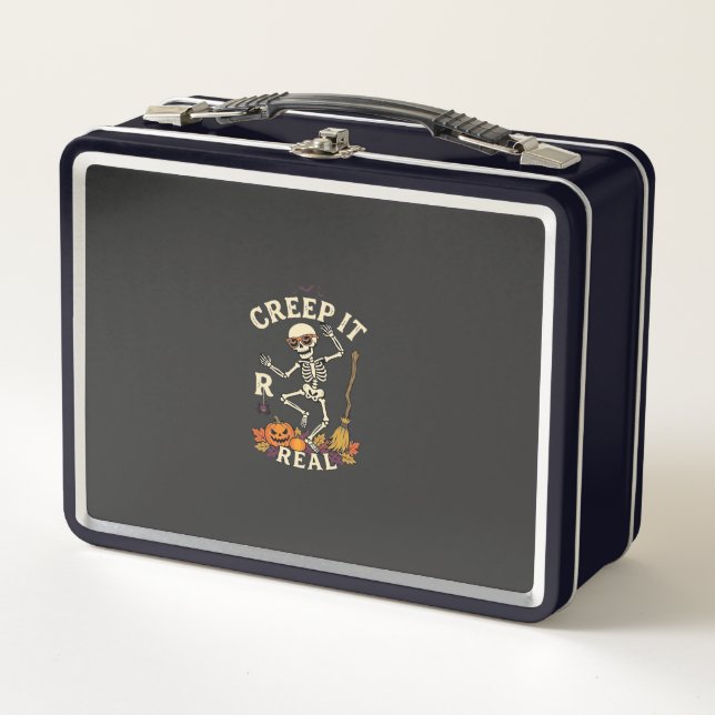 Lunch Box Citrouille Balai de squelette dansant Creep It Rea (Devant)