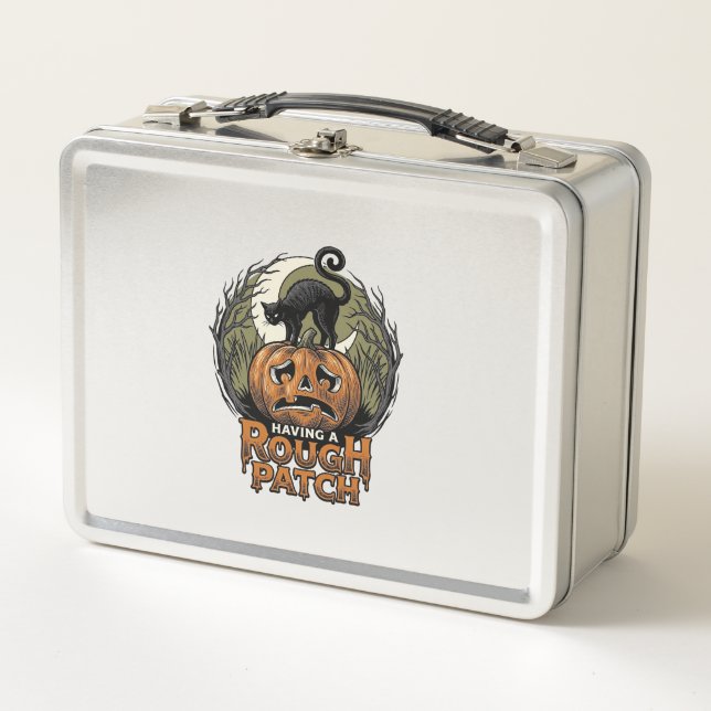 Lunch Box Citrouille d'Halloween Chat Tache Brute Gravure Vi (Devant)