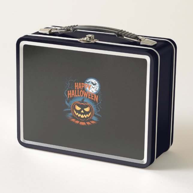 Lunch Box Citrouille d'Halloween effrayante Jack O (Devant)