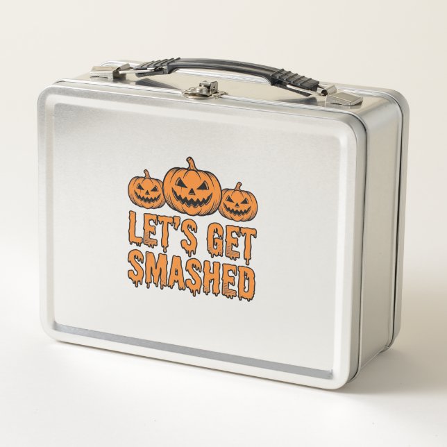 Lunch Box Citrouille drôle d'Halloween qu'on va éclater (Devant)