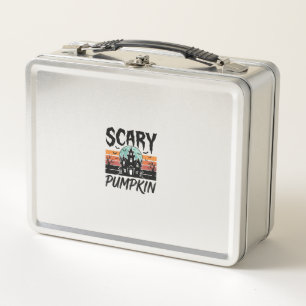 Lunch Box Citrouille effrayante Maison hantée vintage Hallow