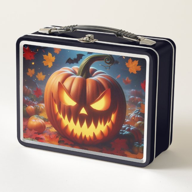 Lunch Box citrouille/Halloween/chauve-souris éffrayant (Devant)