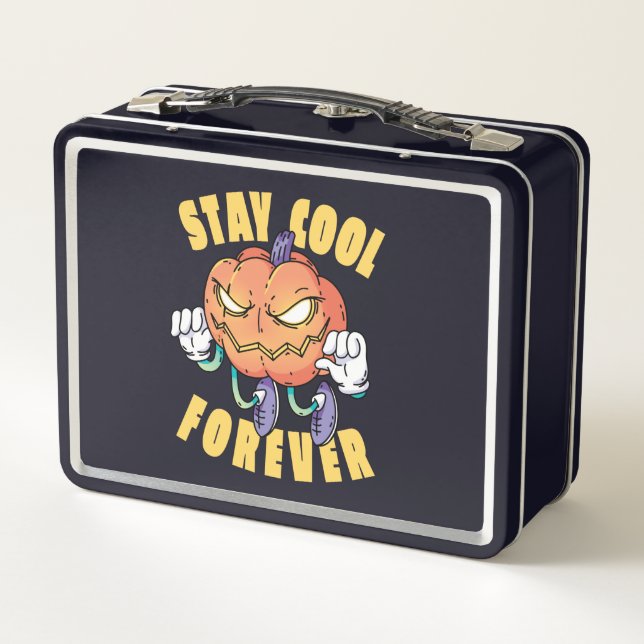 Lunch Box Citrouille Halloween Drôle Design D'automne (Dos)