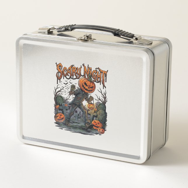 Lunch Box Citrouille Monstrueuse de Nuit Effrayante Lanterne (Devant)