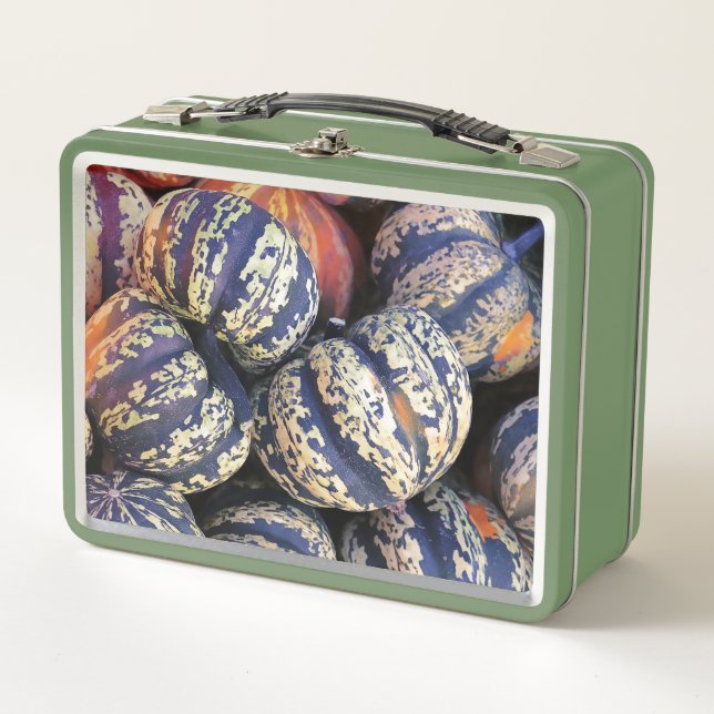 Lunch Box Citrouilles rayées rustiques  (Devant)