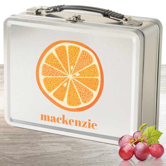 Lunch Box Citrus Orange Fun Personnalisé (Fun personalized citrus orange slice metal lunch box)