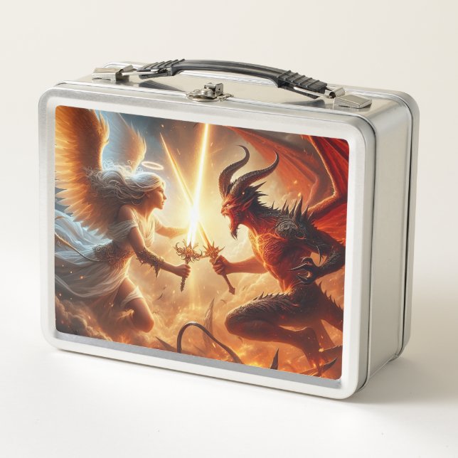 Lunch Box Clash céleste : Rouge et or (Devant)