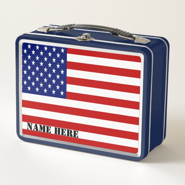 Lunch Box Classic Patriotic American Flag (Devant)