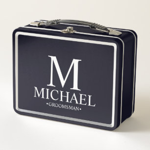 Lunch Box Classic Personnalisé Groomsman Metal Boîte Cadeau