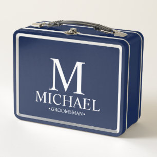 Lunch Box Classic Personnalisé Groomsman Metal Boîte Cadeau
