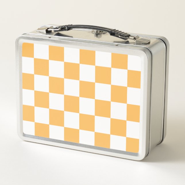 Lunch Box Classic visual peach checkerboard  (Dos)