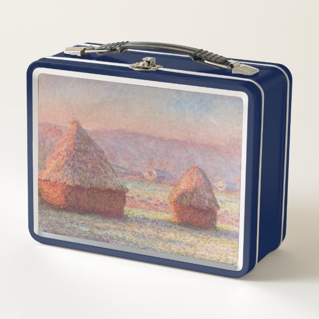 Lunch Box Claude Monet White Frost Sunrise (Haystacks) (Devant)