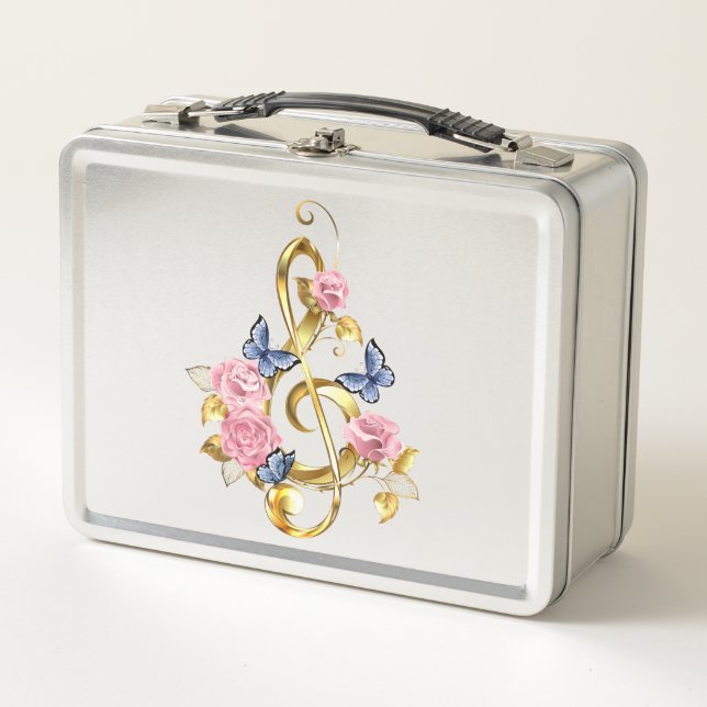 Lunch Box Clé de fer avec roses roses roses (Devant)