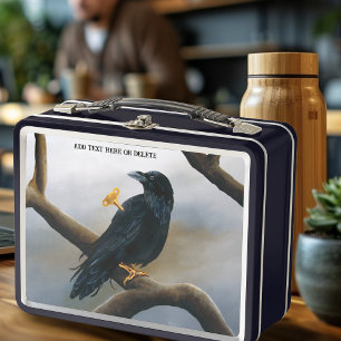 Lunch Box Clé mécanique à remonter Steampunk Corbeau Noir