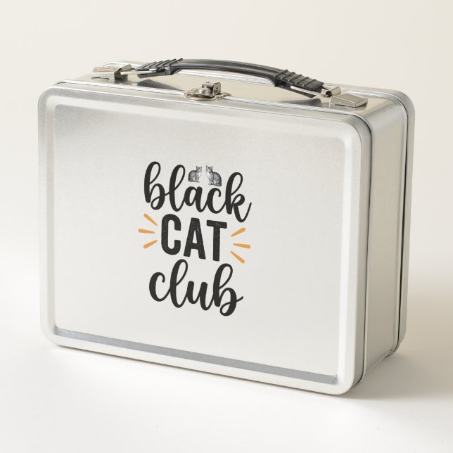 Lunch Box Club Chat Noir Design Vectoriel Amateur de Chat Vi (Devant)