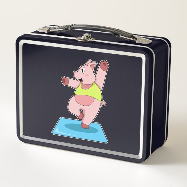 Lunch Box Cochon au yoga Fitness (Devant)