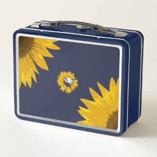 Lunch Box Cochon sur tournesol2 Bleu foncé royal