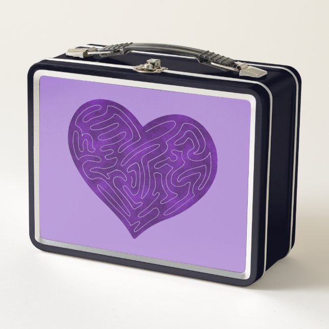 LUNCH BOX COEUR A-MAZE-ING (PURPLE) (Devant)