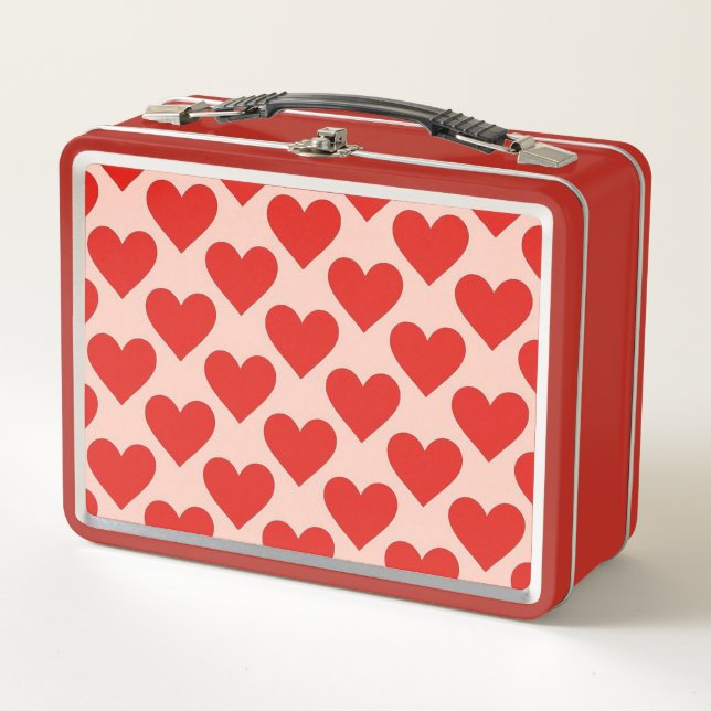 Lunch Box Cœur de la Saint-Valentin traditionnel rouge (Devant)