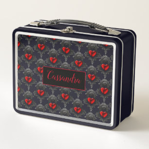 Lunch Box Coeur gothique rouge personnalisé