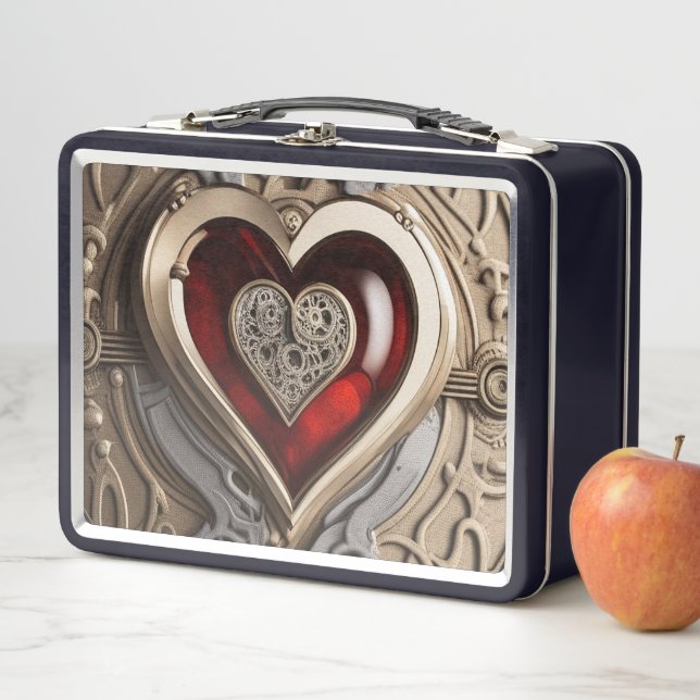 Lunch Box Coeur Steampunk - Amour mécanique complexe (En situation)