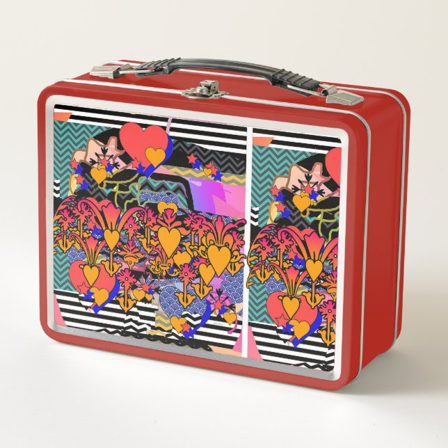 Lunch Box Cœurs et fleurs  (Devant)