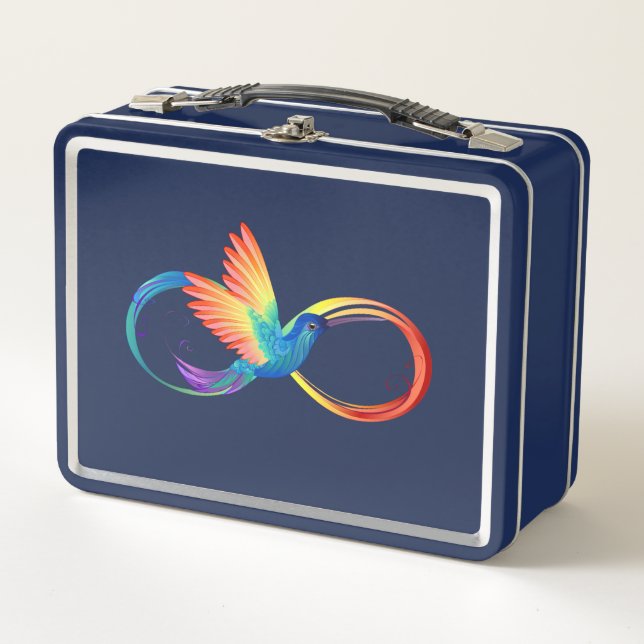 Lunch Box Colibri arc-en-ciel avec symbole Infinity (Devant)