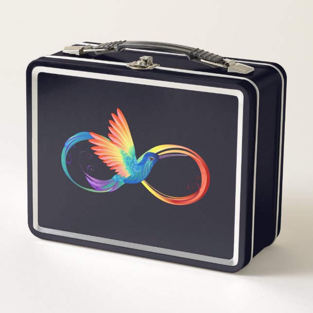 Lunch Box Colibri arc-en-ciel avec symbole Infinity (Devant)