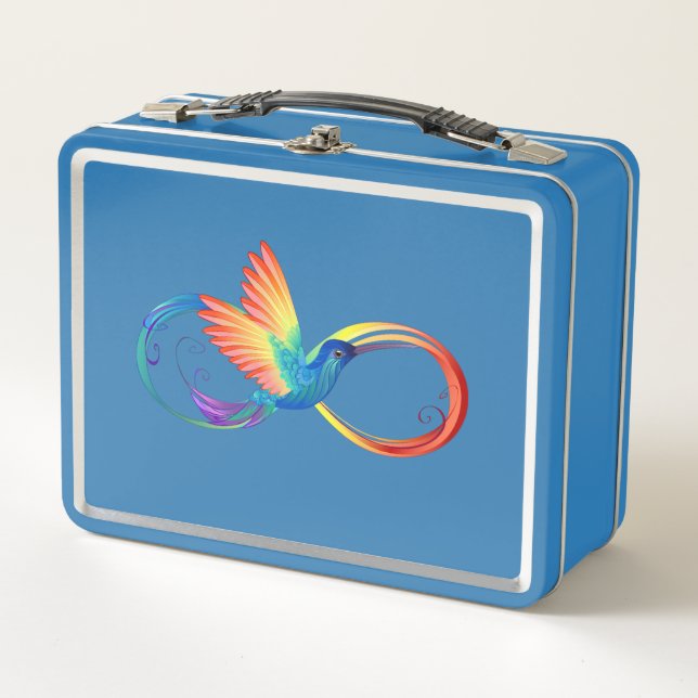 Lunch Box Colibri arc-en-ciel avec symbole Infinity (Devant)