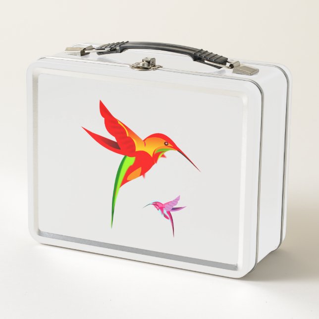 Lunch Box Colibri orange jaune et vert (Devant)