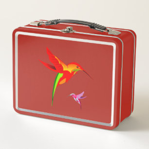 Lunch Box Colibri Orange Jaune Et Vert